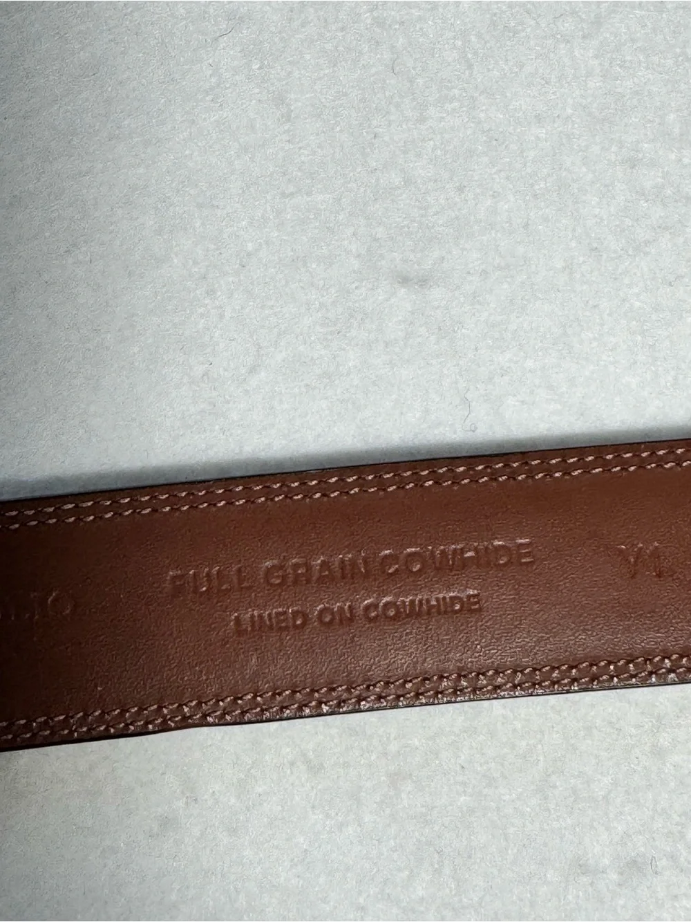 PERRY ELLIS PORTFOLIO Full Grain Leather Belt Brushed Silver Buckle Black‎ 36”